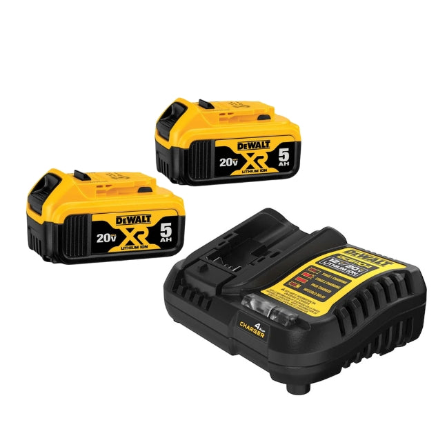Pack Batterie DEWALT 20V MAX 5Ah x2 + Chargeur 21V pour outils électriques